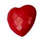 Preview: Bottone per bambini a forma di cuore in plastica rossa 14 mm 0.55 inch